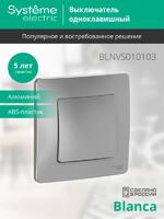 Выключатель 1-кл. СП Blanca 10А IP20 (сх. 1) 250В алюм. SE BLNVS010103 - УПС инжиниринг