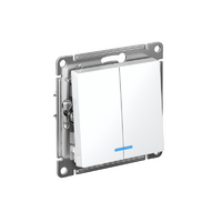 Выключатель 2-кл. СП AtlasDesign 10А IP20 (сх. 5а) 10AX с подсветкой механизм бел. SE ATN000153 - УПС инжиниринг