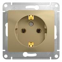 Розетка 1-м СП Glossa 16А IP20 с заземл. механизм титан SE GSL000443 - УПС инжиниринг