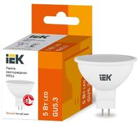 Лампа светодиодная Eco MR16 5Вт 3000К тепл. бел. GU5.3 450лм 230-240В IEK LLE-MR16-5-230-30-GU5 - УПС инжиниринг