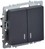 Выключатель 2-кл. СП BRITE ВС10-2-1-БрГ 10А с индик. механизм графит IEK BR-V20-1-10-K53 - УПС инжиниринг