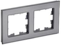 Рамка 2-м BRITE РУ-2-2-БрСе стекло сер. IEK BR-M22-G-K03 - УПС инжиниринг