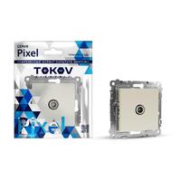 Розетка TV оконечная СП Pixel 1DB механизм беж. TOKOV ELECTRIC TKE-PX-A1O-C02 - УПС инжиниринг