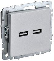 Розетка BRITE USB A+A 3.1А РЮ10-1-БрА механизм алюм. IEK BR-U21-D31-K47 - УПС инжиниринг