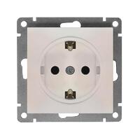 Розетка 1-м СП Афина 16А IP20 с заземл. механизм жемчуж. Universal A0028-OBr - УПС инжиниринг
