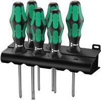 Набор отверток 335/350/355/6 Kraftform Plus Lasertip 6 предметов (PH 1х80/2х100; PZ 1х80/2х100; SL 0.8х4.0х100/1.0х5.5х125) Wera WE-105622 - УПС инжиниринг