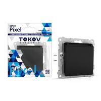 Розетка 1-м СП Pixel 16А IP20 с заземл. защ. шторки с крышкой механизм карбон TOKOV ELECTRIC TKE-PX-R1ZSW1-C14 - УПС инжиниринг