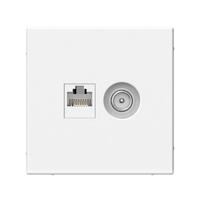 Розетка компьютерная + телевизионная 2-м ArtGallery RJ45 + TV кат.5E бел. SE GAL000189 - УПС инжиниринг