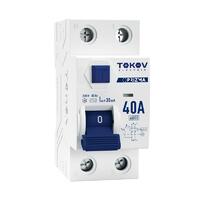 Выключатель дифференциального тока (УЗО) 2п (1P+N) 40А 30мА тип AC 6кА PRIZMA TOKOV Electric TKE-PZ60-RCDM-2-40-30-AC - УПС инжиниринг