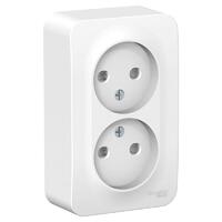 Розетка 2-м ОП Blanca 16А IP20 250В без заземл. защ. шторки с изолир. пластиной бел. SE BLNRA001211 - УПС инжиниринг