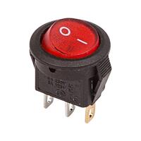 Выключатель клавишный круглый 250В 3А (3с) ON-OFF красн. с подсветкой Micro (RWB-106 SC-214) (инд. упак.) Rexant 36-2530-1 - УПС инжиниринг