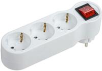 Разветвитель 3-м 16А IP20 Т-01/03В 2P+PE с выкл. бел. IEK WTP10-16-03-ZK-K01 - УПС инжиниринг