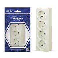 Розетка 4-м ОП Frea 16А IP20 250В с заземл. АБС-пластик беж. TOKOV ELECTRIC TKE-FR-R4Z-C02 - УПС инжиниринг