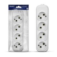 Колодка удлинителя 4-м 10А без заземл. АБС-пластик бел. TOKOV ELECTRIC TKE-C01-KU4 - УПС инжиниринг