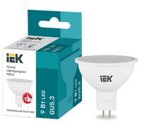 Лампа светодиодная 9Вт MR16 софит 4000К нейтр. бел. GU5.3 230В IEK LLE-MR16-9-230-40-GU5 - УПС инжиниринг