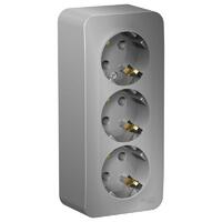 Розетка 3-м ОП Blanca 16А IP20 250В с заземл. без защ. шторок с изолир. пластиной алюм. SE BLNRA010313 - УПС инжиниринг