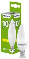 Лампа светодиодная C35 10Вт свеча 3000К E14 230В GENERICA LL-C35-10-230-30-E14-G - УПС инжиниринг