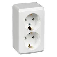 Розетка 2-м ОП Этюд 16А IP20 250В с заземл. без защ. шторок бел. SE PA16-007B - УПС инжиниринг