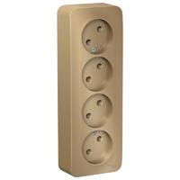 Розетка 4-м ОП Blanca 16А IP20 250В без заземл. без защ. шторок с изолир. пластиной титан SE BLNRA000414 - УПС инжиниринг