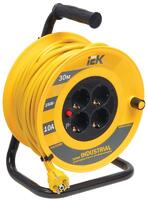 Удлинитель на катушке 4х30м с заземл. 10А IP20 Industrial УК30 3х1 термозащита IEK WKP14-10-04-30 - УПС инжиниринг