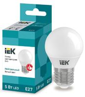 Лампа светодиодная Eco G45 5Вт шар 4000К нейтр. бел. E27 450лм 230-240В IEK LLE-G45-5-230-40-E27 - УПС инжиниринг