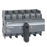 Рубильник 3п 63А реверсивный с рукояткой для прямой установки TwinBlock EKF tb-s-63-3p-rev - УПС инжиниринг