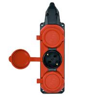 Колодка удлинителя 3-м с заземл. 16А IP44 каучук красн. TOKOV TKE-C13-KK3-Z - УПС инжиниринг