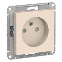 Розетка 1-м СП AtlasDesign 16А IP20 без заземл. защ. шторки механизм беж. SE ATN000249 - УПС инжиниринг