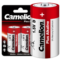 Элемент питания алкалиновый D/LR20 1.5В Plus Alkaline LR20-BP2 BL-2 (блист.2шт) Camelion 1654 - УПС инжиниринг