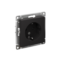 Розетка 1-м СП AtlasDesign 16А IP20 с заземл. защ. шторки механизм карбон SE ATN001045 - УПС инжиниринг