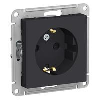 Розетка 1-м СП AtlasDesign 16А IP20 с заземл. защ. шторки механизм карбон SE ATN001045 - УПС инжиниринг