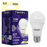 Лампа светодиодная 15Вт А60 3000К Е27 176-264В TOKOV ELECTRIC TKE-A60-E27-15-3K - УПС инжиниринг