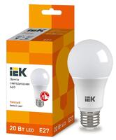 Лампа светодиодная ECO A60 20Вт грушевидная 230В 3000К E27 IEK LLE-A60-20-230-30-E27 - УПС инжиниринг