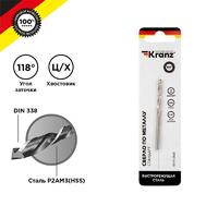 Сверло по металлу 4.0мм HSS DIN 338 (уп.1шт) Kranz KR-91-0560 - УПС инжиниринг