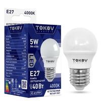 Лампа светодиодная 5Вт G45 4000К Е27 176-264В TOKOV ELECTRIC TKE-G45-E27-5-4K - УПС инжиниринг