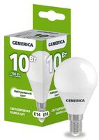 Лампа светодиодная G45 10Вт шар 4000К E14 230В GENERICA LL-G45-10-230-40-E14-G - УПС инжиниринг