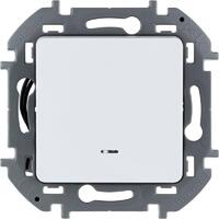 Выключатель 1-кл. Inspiria 10А IP20 250В 10AX с подсветкой/индикацией механизм бел. Leg 673610 - УПС инжиниринг