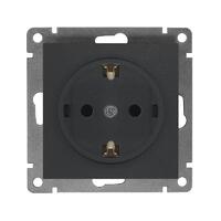 Розетка 1-м СП Афина 16А IP20 с заземл. механизм графит Universal A0028-Gr - УПС инжиниринг