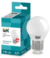 Лампа светодиодная Eco G45 7Вт шар 4000К нейтр. бел. E27 630лм 230-240В IEK LLE-G45-7-230-40-E27 - УПС инжиниринг