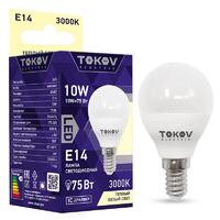 Лампа светодиодная 10Вт G45 3000К Е14 176-264В TOKOV ELECTRIC TKE-G45-E14-10-3K - УПС инжиниринг