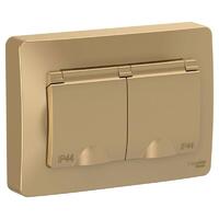 Розетка 2-м СП Blanca 16А IP44 250В с заземл. защ. шторки с крышкой титан SE BLNRS441124 - УПС инжиниринг