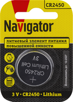 Элемент питания литиевый CR2450 93 824 NBT-CR2450-BP1 (блист.1шт) NAVIGATOR 93824 - УПС инжиниринг