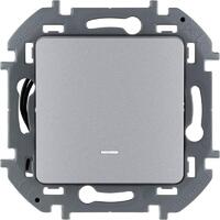 Переключатель 1-кл. Inspiria 10А IP20 250В 10AX с подсветкой / индикацией механизм алюм. Leg 673662 - УПС инжиниринг