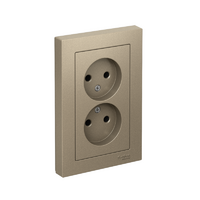 Розетка 2-м СП AtlasDesign 16А IP20 без заземл. в сборе шампань SE ATN000520 - УПС инжиниринг