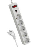 Удлинитель с сетевым фильтром 5х3м с заземл. 10А IP20 2.2кВт 2хUSB 3х0.75 с предохранителем КОСМОС FKsm3m-5g(W)USB - УПС инжиниринг