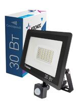Прожектор светодиодный 30Вт 6500К IP65 2400лм с датчиком Super-Slim КОСМОС K_PR5_LED_30S - УПС инжиниринг