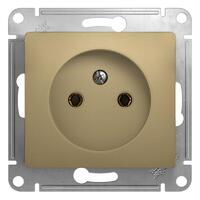 Розетка 1-м СП Glossa 16А IP20 без заземл. механизм титан SE GSL000441 - УПС инжиниринг