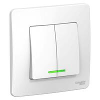 Выключатель 2-кл. СП Blanca 10А IP20 (сх. 5) 250В с подсветкой бел. SE BLNVS010511 - УПС инжиниринг