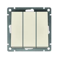 Выключатель 3-кл. СП Афина 10А IP20 механизм сл. кость (ivory) Universal A0043-I - УПС инжиниринг