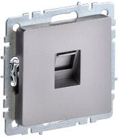 Розетка компьютерная СП RJ45 кат.6 BRITE РК11-БрС механизм сталь IEK BR-K10-2-K46 - УПС инжиниринг